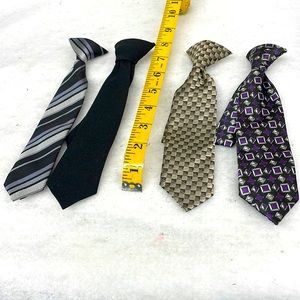 Lot of 4 baby clip on ties baby one size 8” long